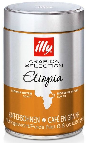 Café grains Espresso Illy. Boite métal 250 g.